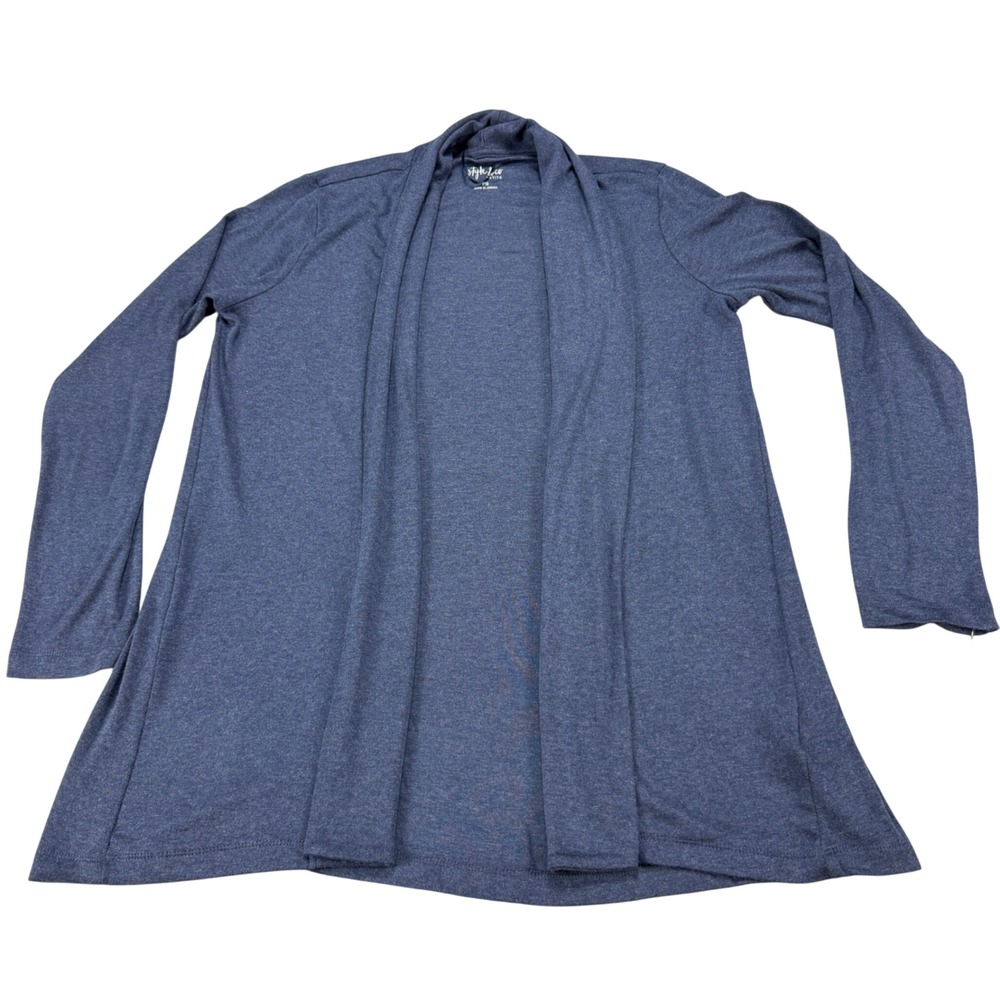 Style & Co Petite Deep Indigo Heather Open Front Cardigan PS NEW